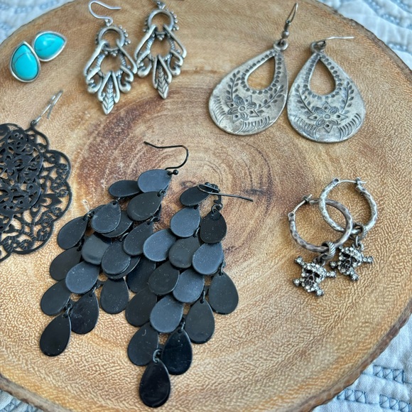 Bundle of Dangle, Hoop, & Stud Earrings - Picture 2 of 3